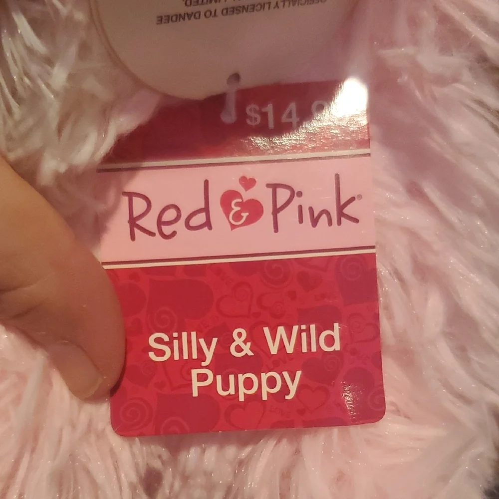 Adorable Pink and White Plush Pet Toy